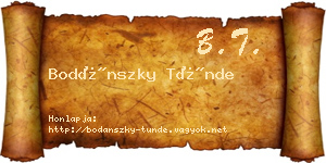Bodánszky Tünde névjegykártya